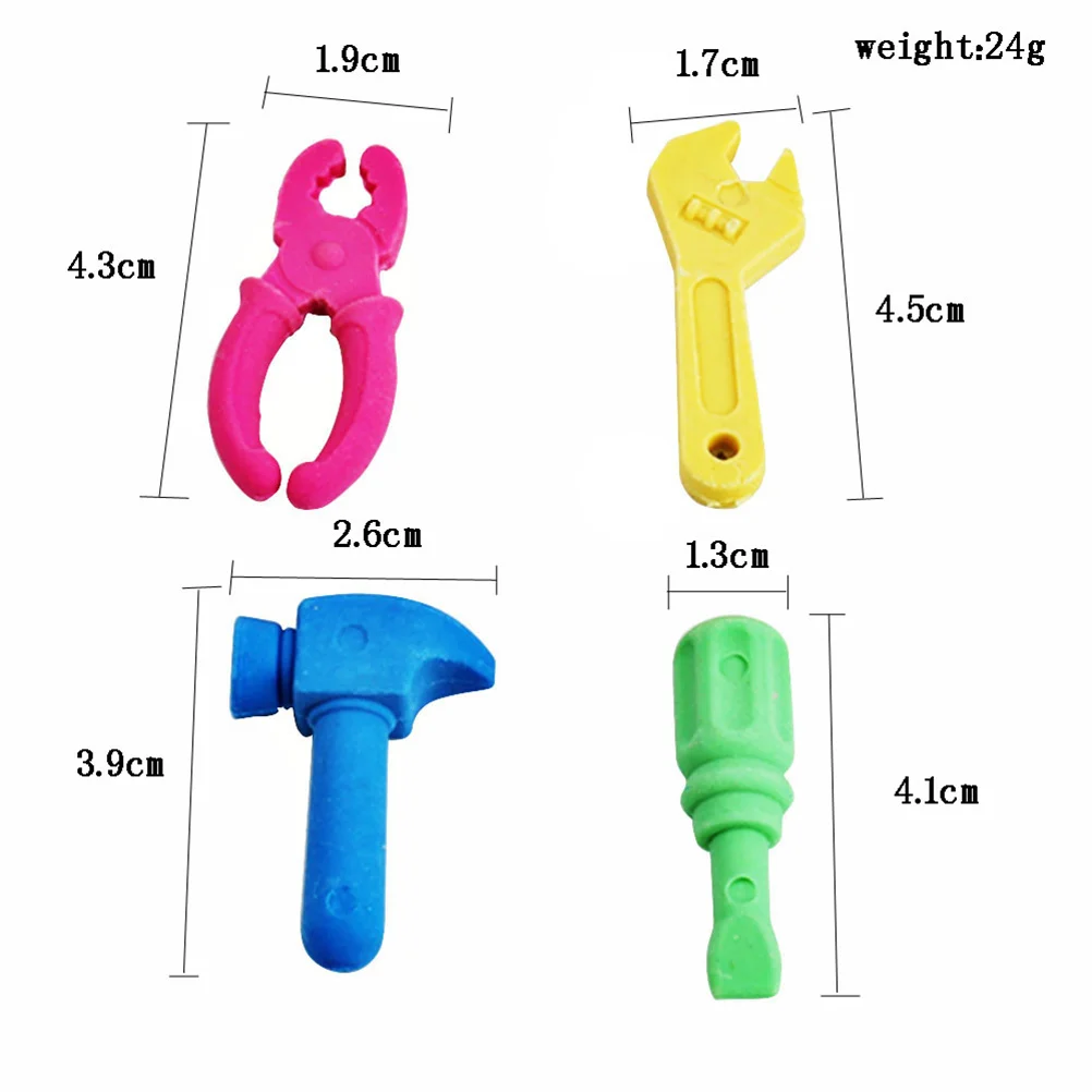 4Pcs Erasers Cartoon Tool Design Creative Stationery Perfect Gift School Supplies Classroom Rewards for Kids Students