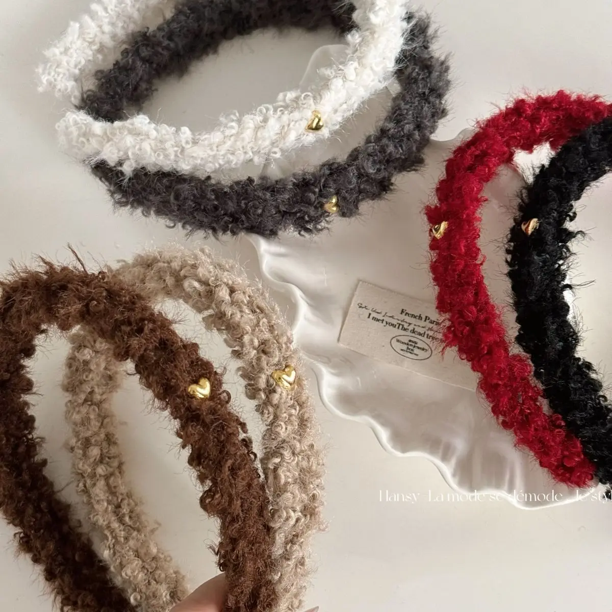 

Winter Fleece Plush Headbands Retro Woolen Knitting Hair Band Women Girls Temperament Versatile Hair Hoop Christmas Accessories