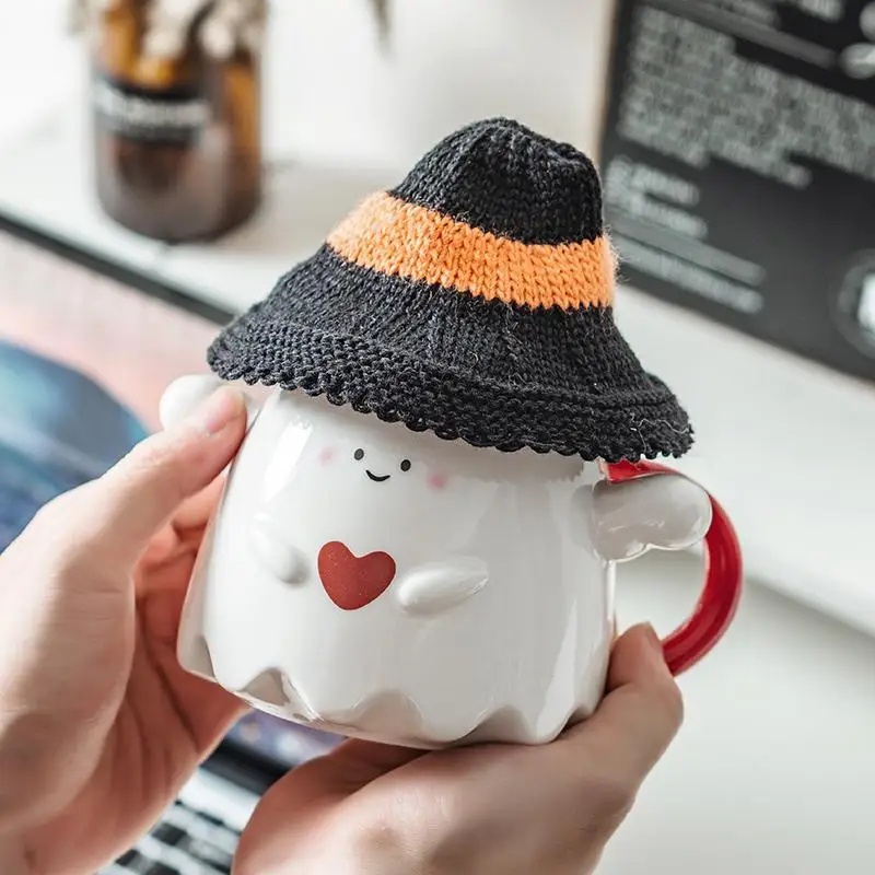 Adorable Cute Devil Ceramic Mug Funny Halloween Easter Present for Couple Practical Office Coffee Cup