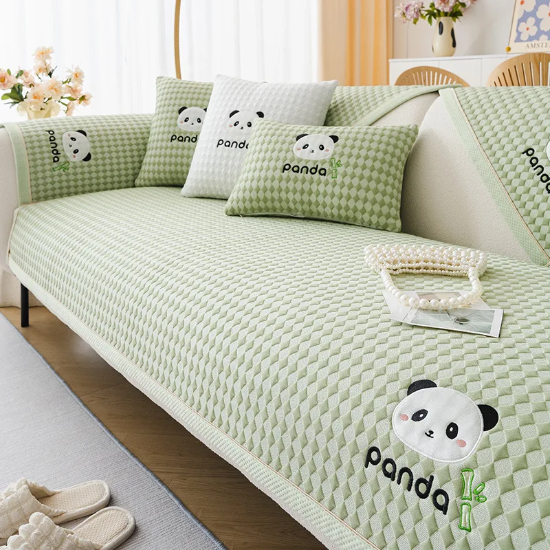 Ice Silk Sofa Cover Summer Universal Non-slip Sofa Mat Cool Feeling Mat Cushion Sofa Towel Couch Slipcovers for Living Room Home