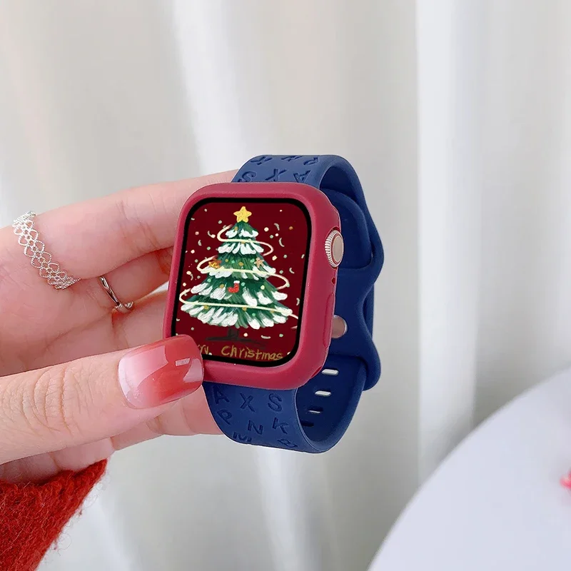 Custodia + cinturino in Silicone per Apple Watch 9 8 7 6 SE 5 4 3 Seires cinturino donna uomo per i Watch 44mm 40mm 41mm 45mm 38mm 42mm