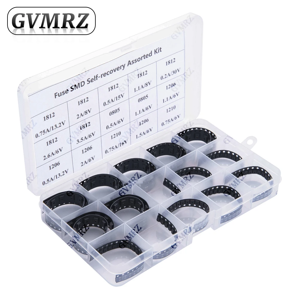 300Pcs 15Values*20PCS 1206 0805 1210 1812 SMD Resettable Fuse kit 0.7A 0.5A 0.2A 2A 1.1A 2.6A 3.5A PPTC PolySwitch Self-Recovery