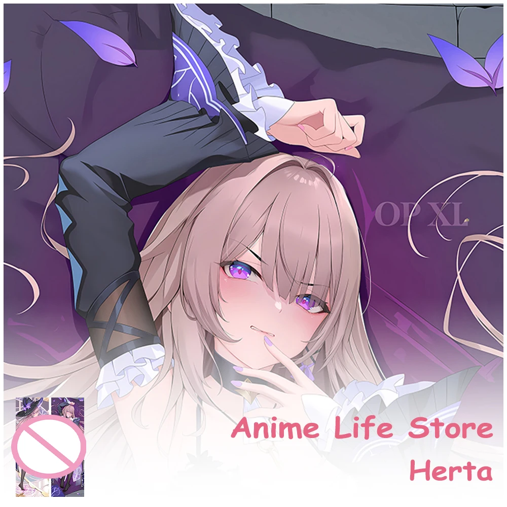 Anime Honkai: Star Rail Herta Long Pillowcase Dakimakura Hugging Body Cosplay Props Double-sided Printed Otaku Cushion Covers