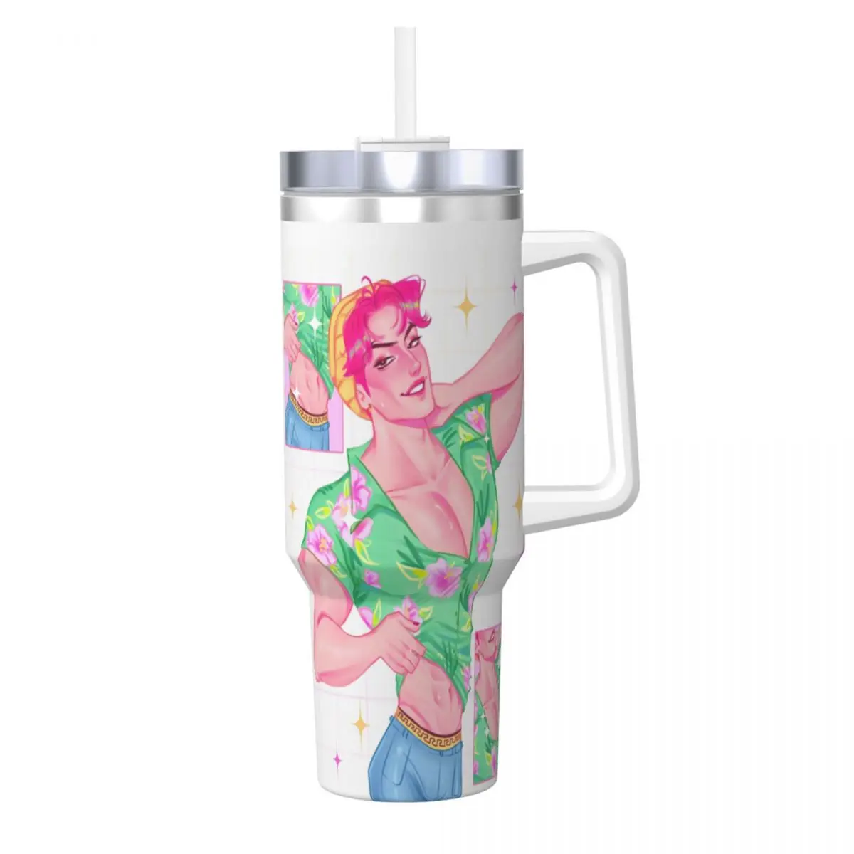 

Stainless Steel Tumbler Kpop Demon Hunters Fan Art Thermal Cups Leakproof Cold Drink Mugs Cup Camping Design Water Bottle