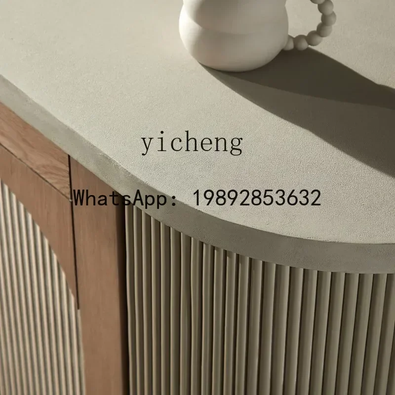 retro old antique cement paint TV cabinet, living room model room wabi sandy wind audio-visual cabinet home decor