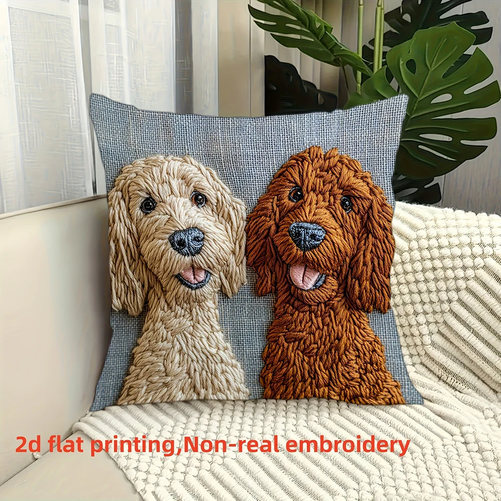 Cute 2D Flat-Printed Pillow Covers , Used for sofa bedroom room dormitory home decoration cushion cover.