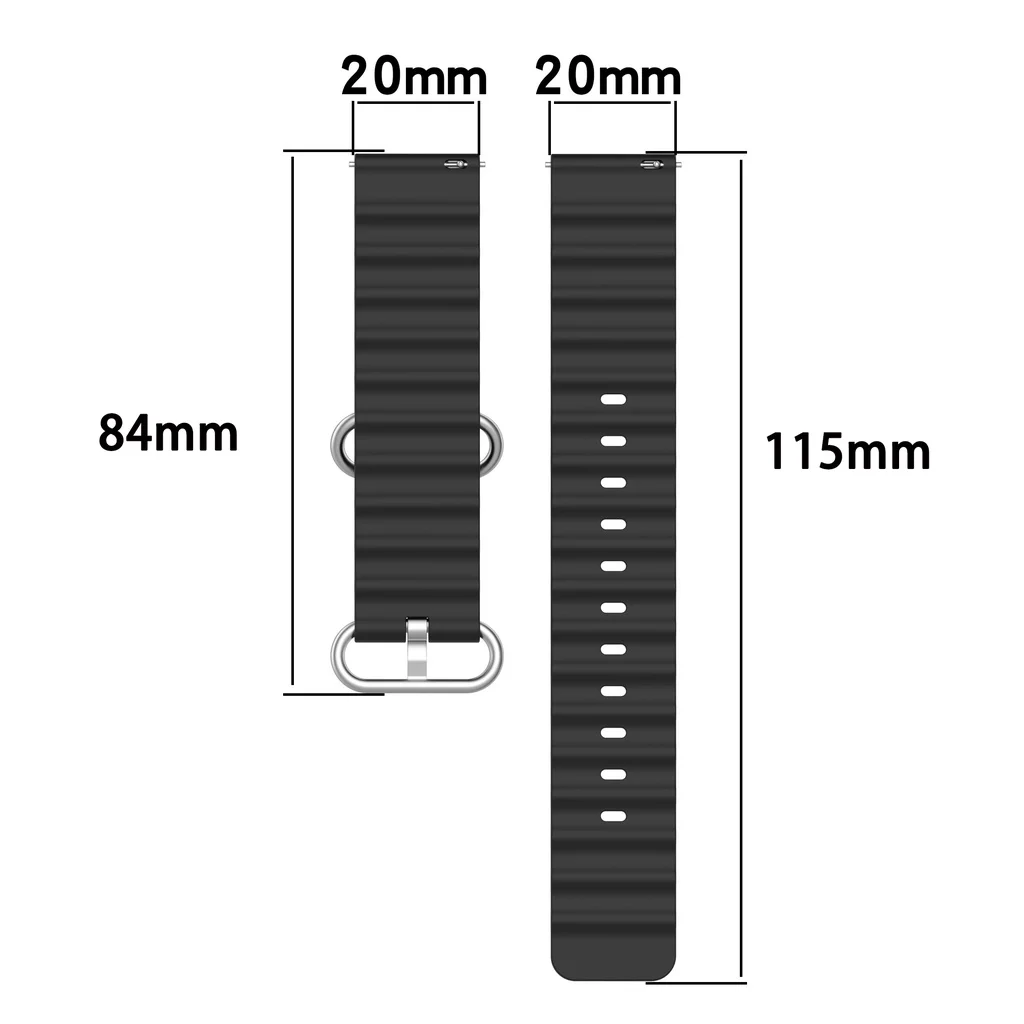 20Mm Đại Dương Dây Đeo Silicone Ban Nhạc Dành Cho Samsung Galaxy Samsung Galaxy Đồng Hồ Hoạt Động 2 40Mm 44Mm 4 5 Watch5 pro Watch4 Vòng Tay Băng Cổ Tay Thể Thao