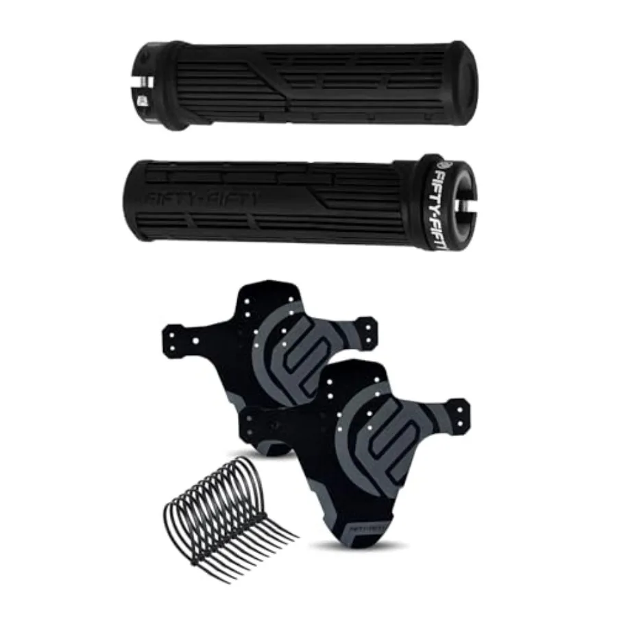 

Mountain Bike Grips Single Lock-on MTB Handlerbar Grips Mountain Bike Fender MTB Mudguard Front and Rear Compatible Bicycle Mud