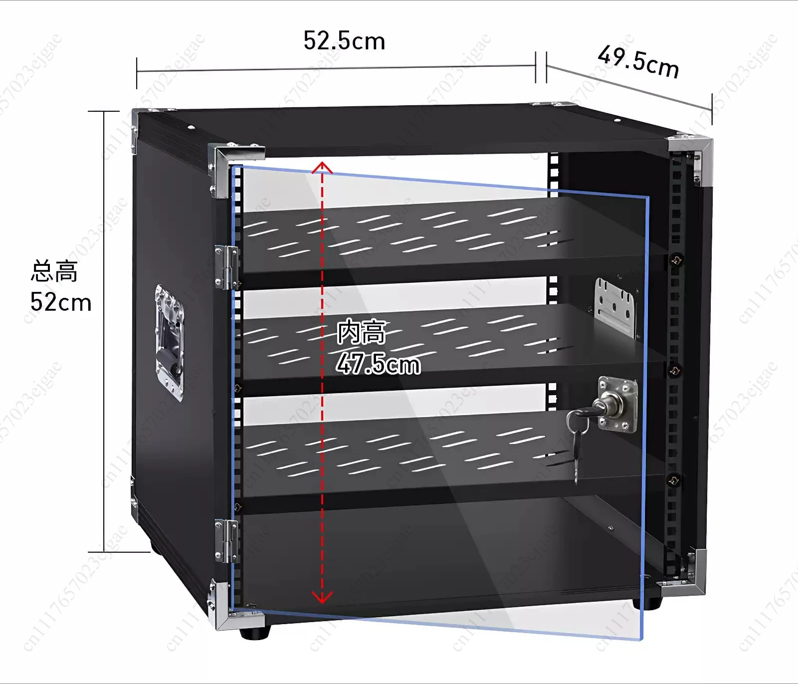 4U 6U 8U Amplifier Rack Case Audio Equipment Cabinet, Simple Home AV Rack Flight Case for Speaker Mixer Storage