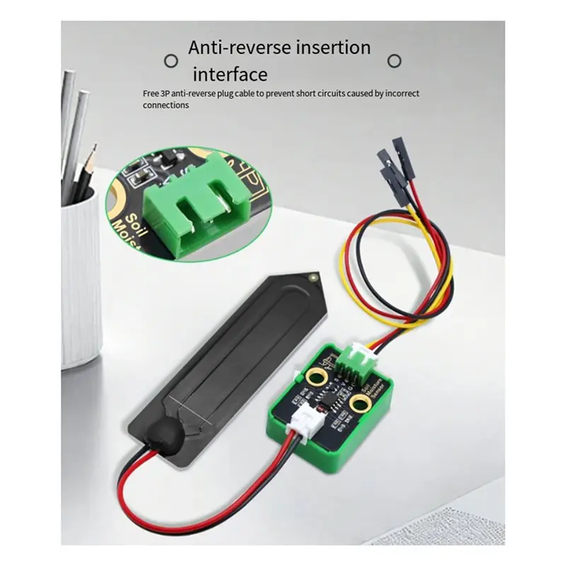 

AA84 Capacitive Soil Moisture Sensor Module Corrosion Resistant For Soil Moisture Content Detection Wide Voltage