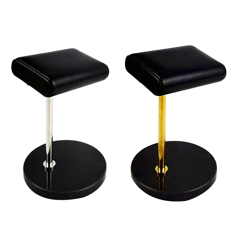 

2Pcs Black Marble Base Watch Stand Metal Rod Watch Display Props Bracelet Display Stand Jewelry Stand Shoot Props