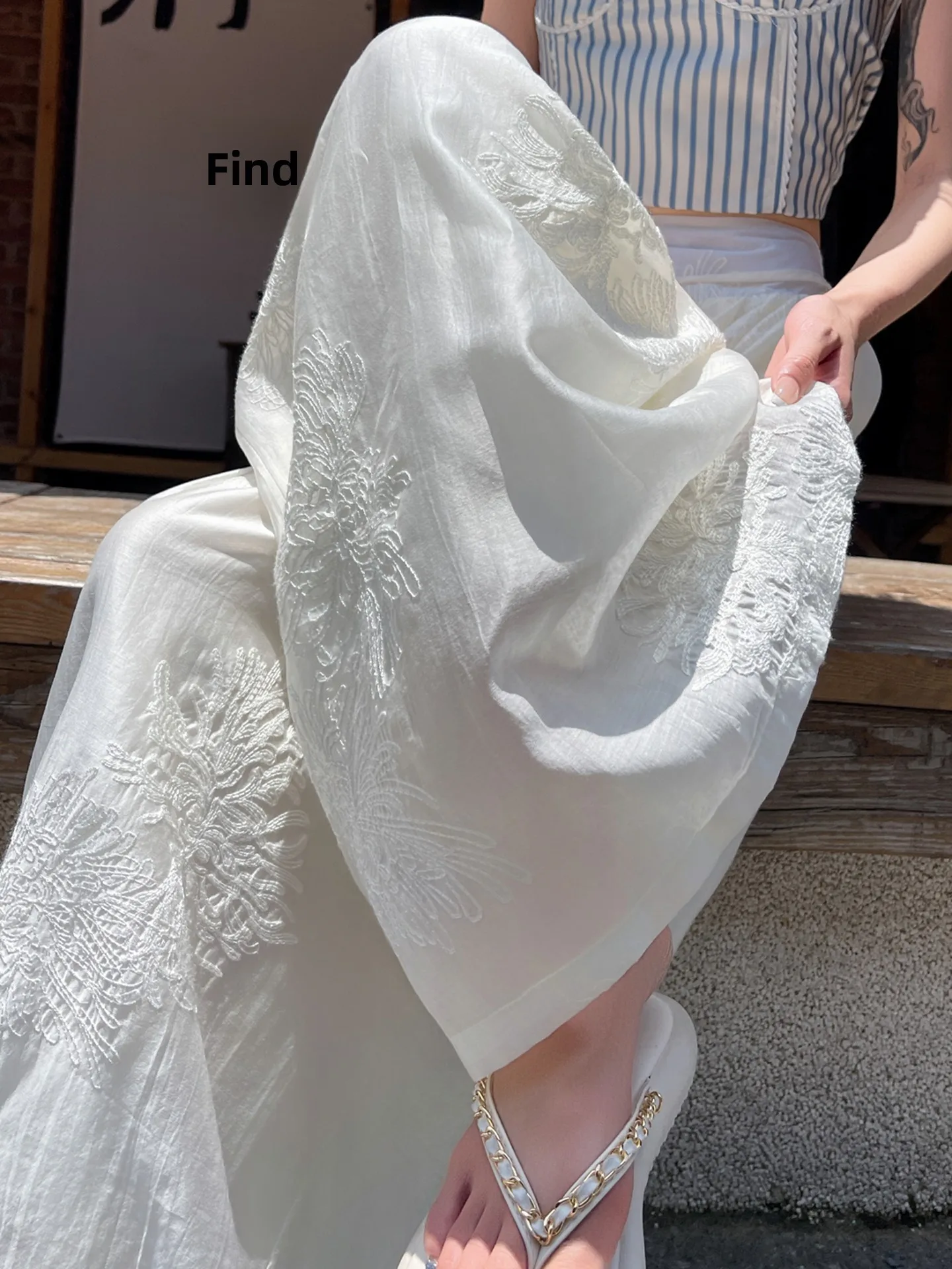 

White Ice Silk High Waist Elastic Wide Leg Pants Summer 2026 New Style Thinming Casual Loose Straight Leg Trousers Skirt