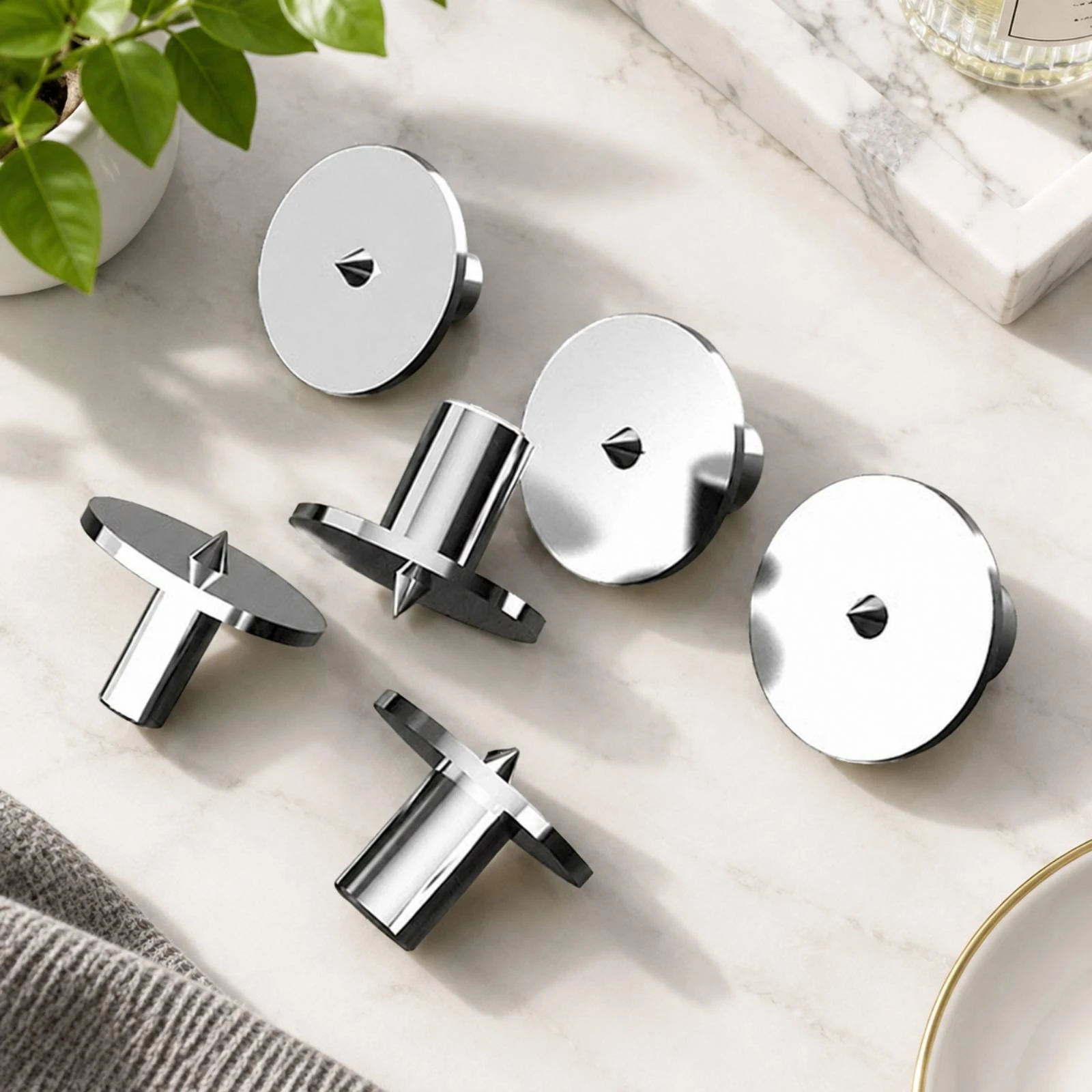 6 Pieces Locating Pin Thickened Construction Metal Alignment Pin with Flange Pointed Assembly Positioner Silver Finish