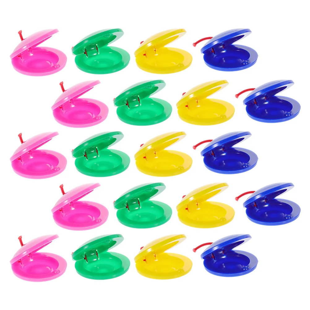 

20 Pcs Percussion Soundboard Castanets Small for Kids Bulk Clapper Handheld Rhythm Instruments Musical Child