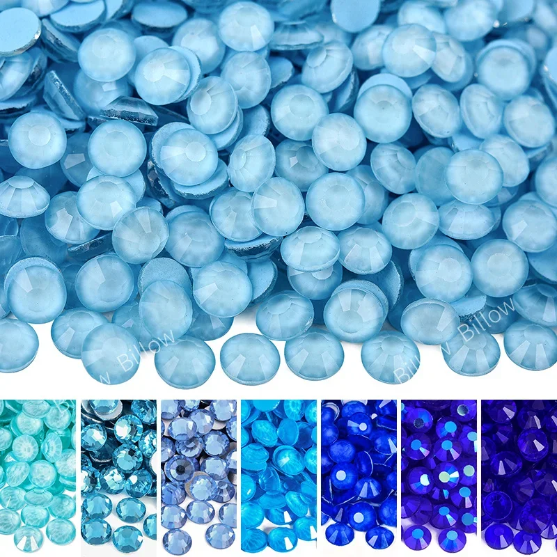 Glitter Crystal Blue Series Non Hotfix Rhinestones Strass стразы Nails Crystals Diamond 네일파츠 For Nail Art Nail Charms vestidos