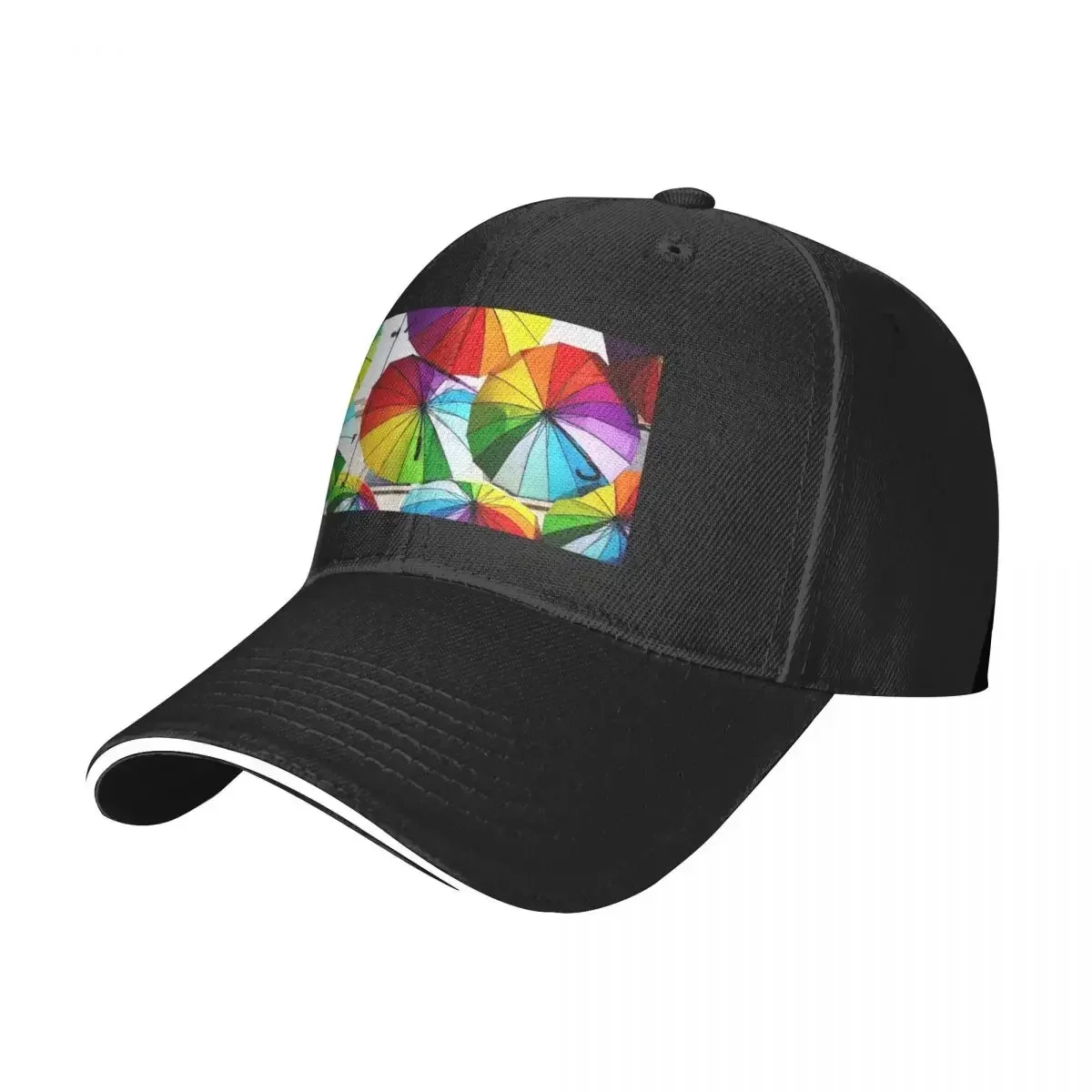 Casquette de baseball avec parapluies arc-en-ciel pour hommes et femmes, chapeau Bobble, casquette de pêche, chapeau de fête en mousse