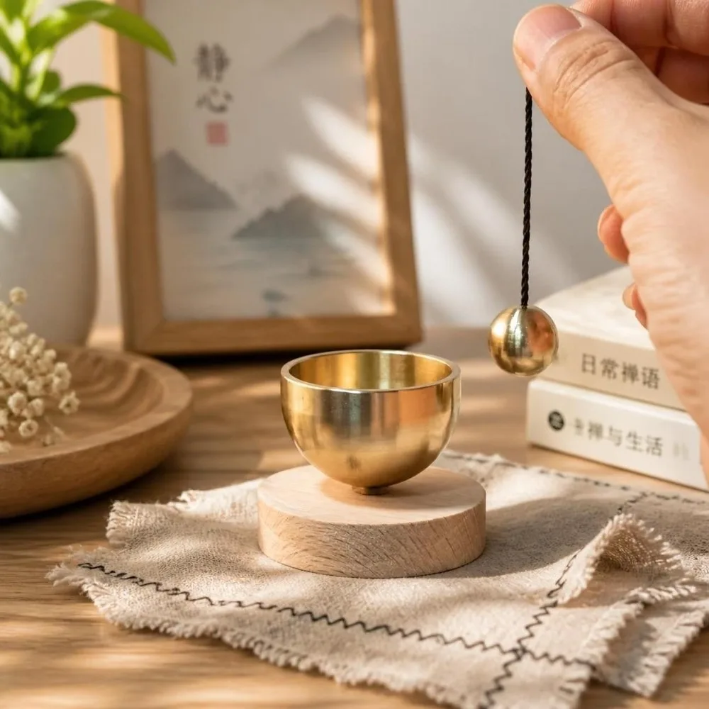 New Stress Relief Mini Brass Chant Bowl Mindfulness Tool Copper Singing Bowl Set Chanting Feature Meditation Chanting Bowl