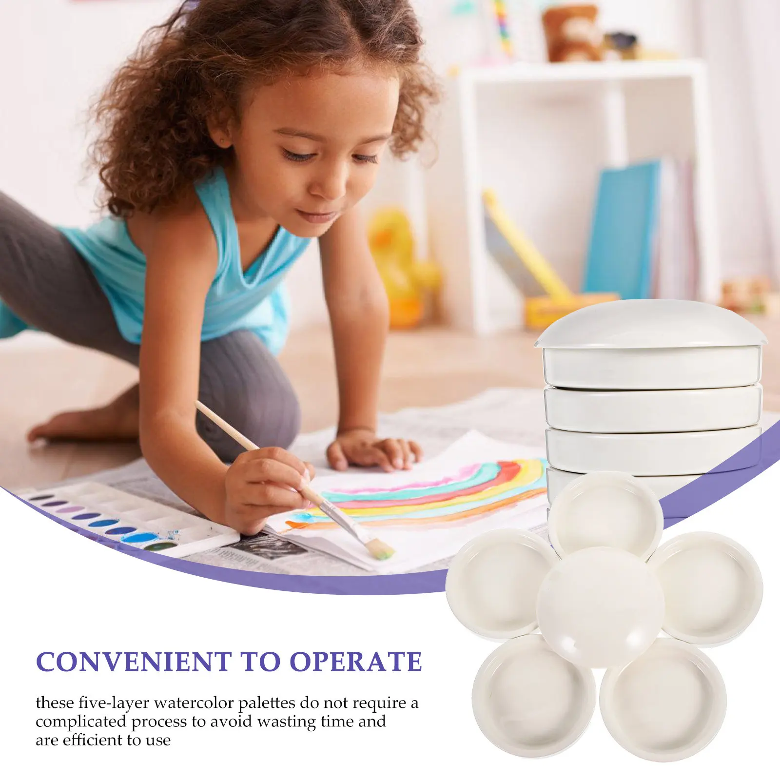 

Набор многофункциональных керамических палитр для красок, 5-уровневые смесители для акварели для студентов и взрослых, художественные принадлежности, удобный демонстрационный стенд для цветов