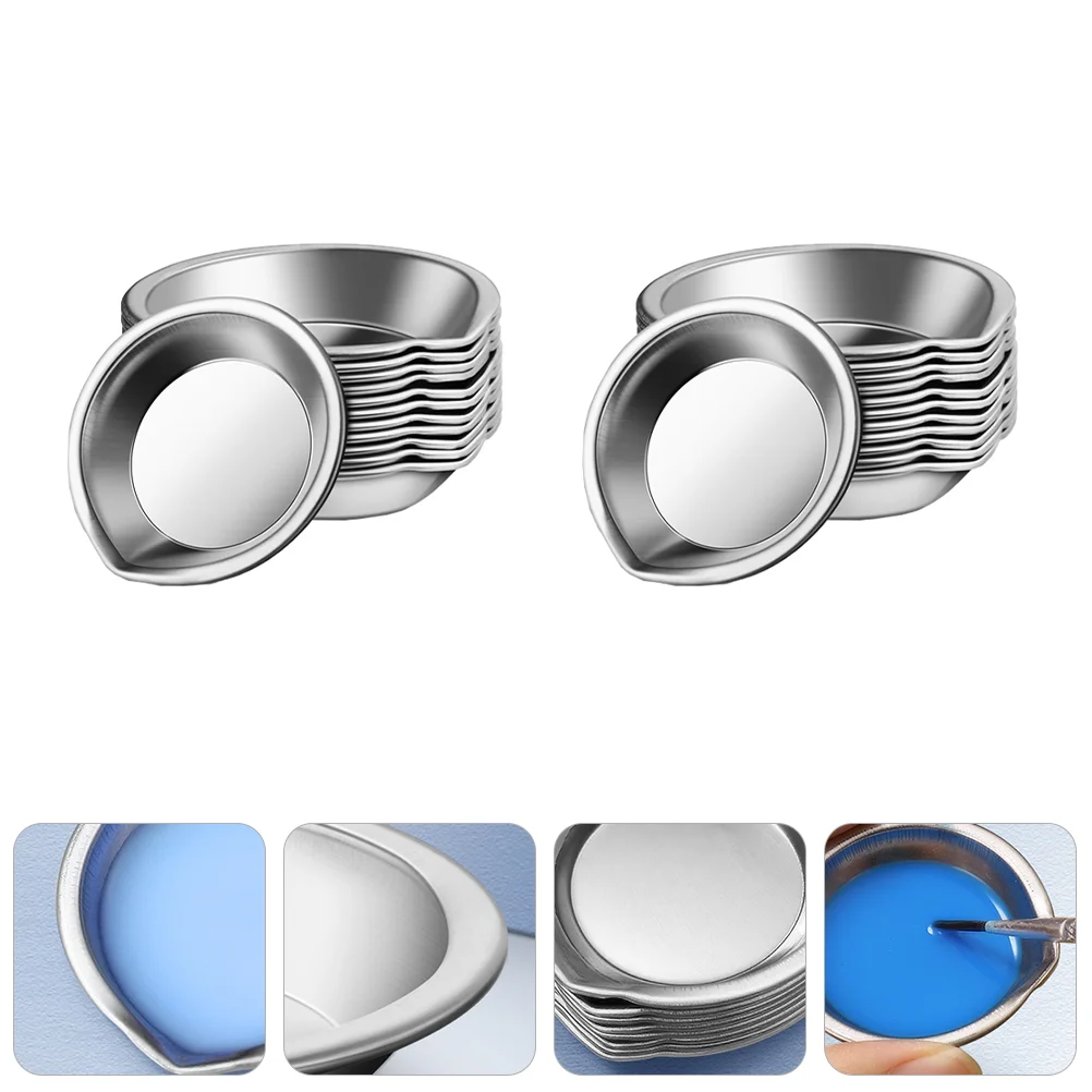 

Stainless Steel Painting Color Practical Simple Metal Color Home Store Metal Painting Tray Watercolor Mixing Bowl Tray