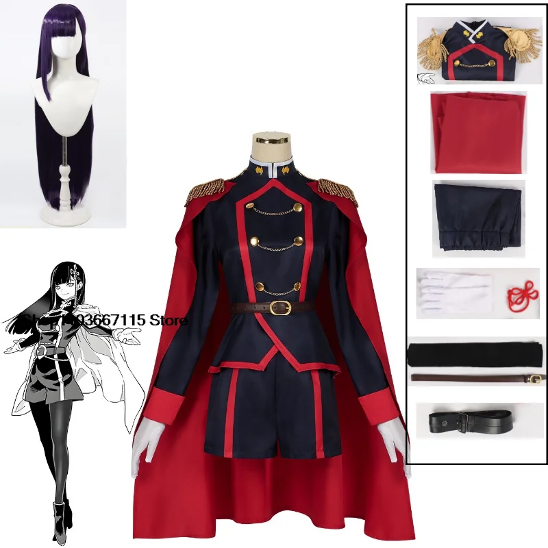 Anime Mato Seihei No Slave Ren Yamashiro Cosplay Costume Wig Himari Azuma Uniform Purple Hair Chained Soldier Anti-Demon Corps