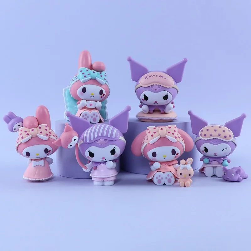 Sanrio Figur Kulomie Blindbox, Pyjama Sweetheart Melody Twisted Egg Doll Ornament, Kinderspielzeuggeschenke