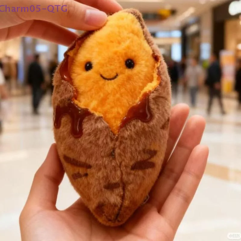 Porte-clés créatif en peluche de patate douce rôtie, simulation de dessin animé, pendentif de poupée en peluche, accessoires décoratifs, cadeaux, nouvelle collection