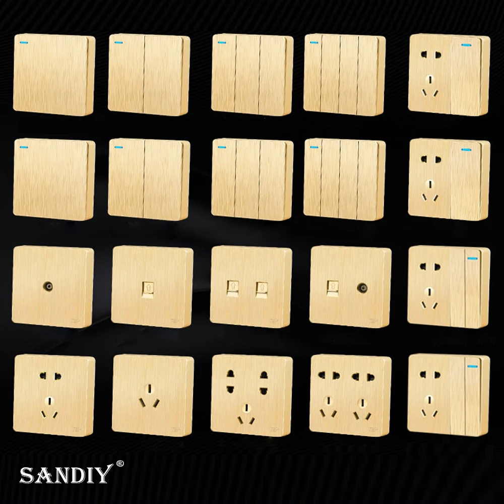 TEP Open Switch and Socket Brushed Panel Multi Hole Ultra-Thin 86 Type Wall Exposed Box Household Two, Three, Three Sockets