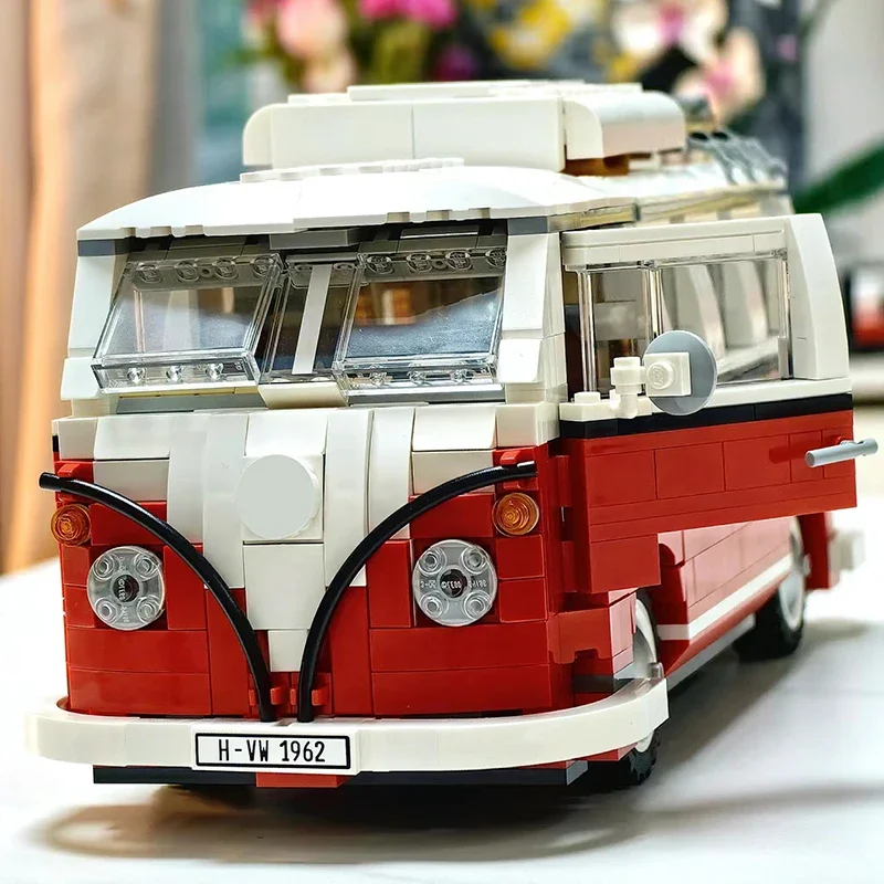 1354Pcs Volkswagens T1 Campers Car Model Building Blocks DIY Building Blocks Boy Adult Toy Birthday Gift Compatible 10220