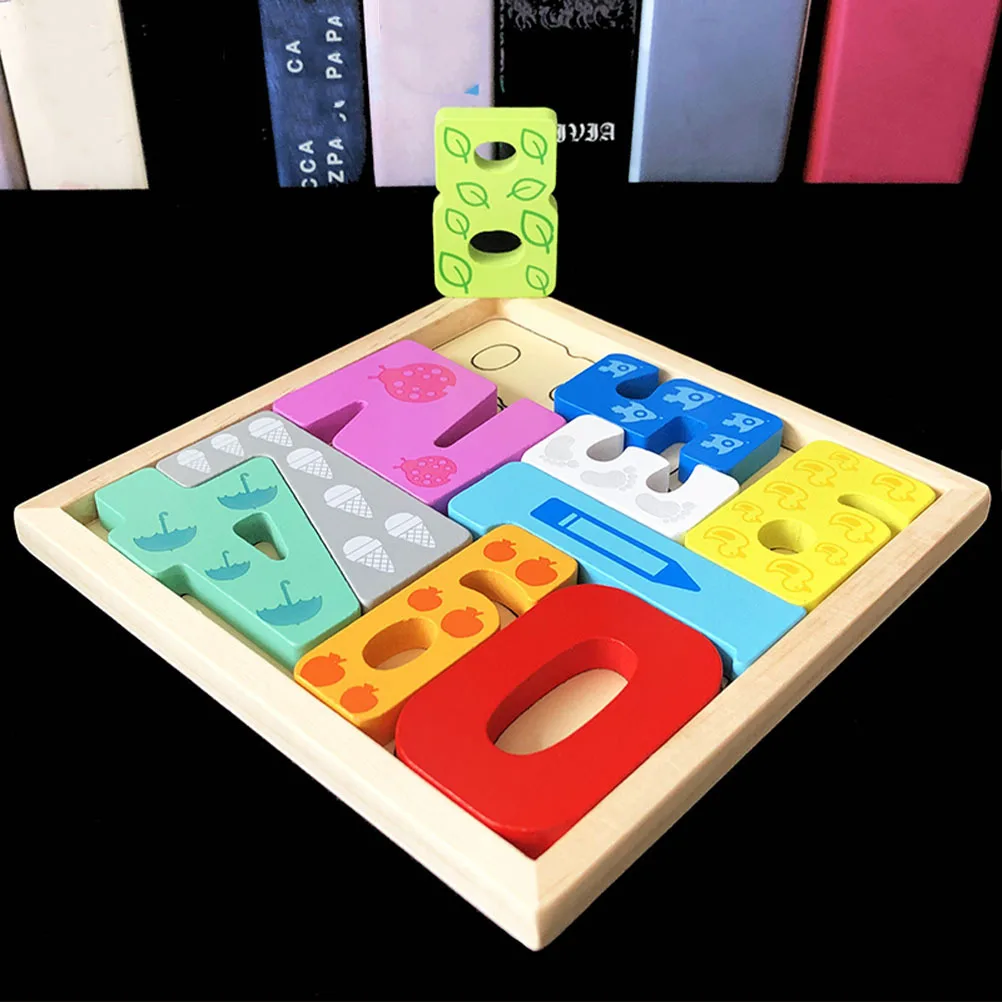 3D Puzzle For Kids Wooden Toddler Interactive Learning Game Wear-Resistant Educational Puzzle Smooth Edges Safe For