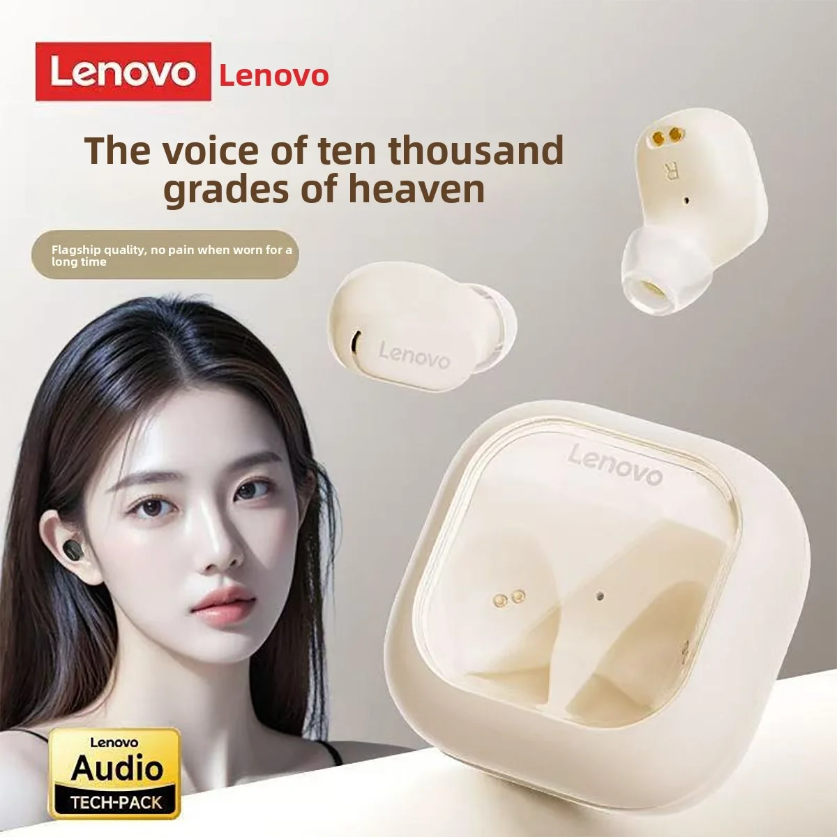 سماعات أذن Lenovo EA200 اللاسلكية Bluetooth5.4، IPX4 مقاومة للماء، سماعات أذن رياضية مع ميكروفون، تحكم باللمس، ستيريو TWS، صوت هاي فاي