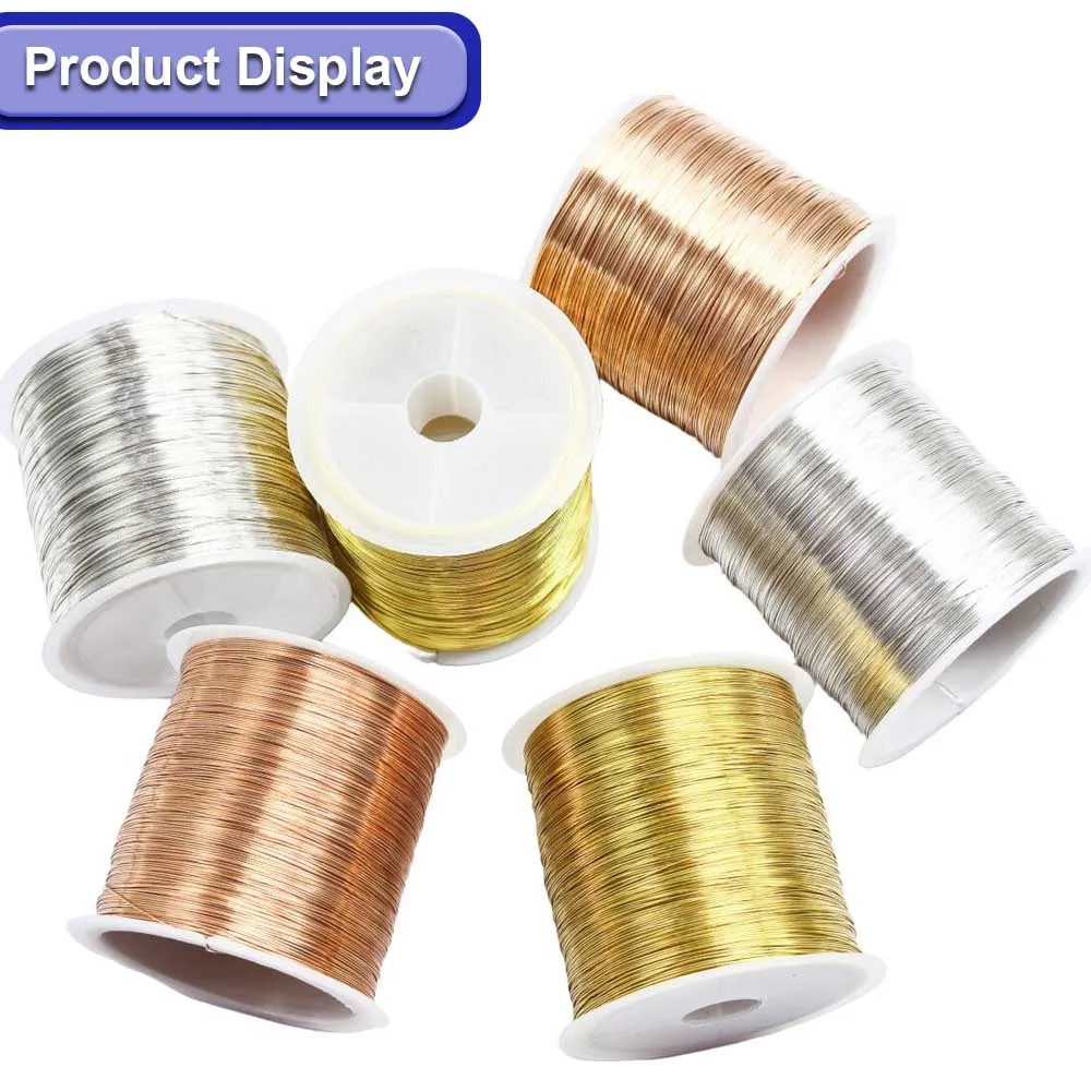 0.3-1.0 مللي متر مجوهرات الأسلاك النحاسية 100 جرام/م تشويه مقاومة مجوهرات الديكور سلك ل سوار القلائد الحرفية مستلزمات صناعة المجوهرات