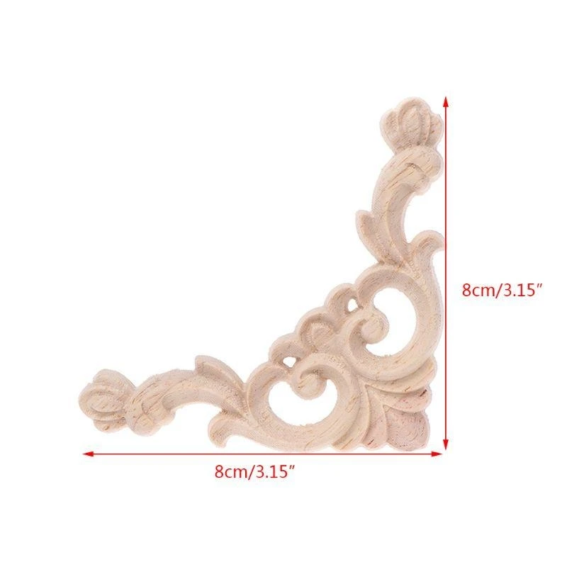4pcs/set Carved Corner Onlay Applique Unpainted Frame Cupboard Cabinet Deca