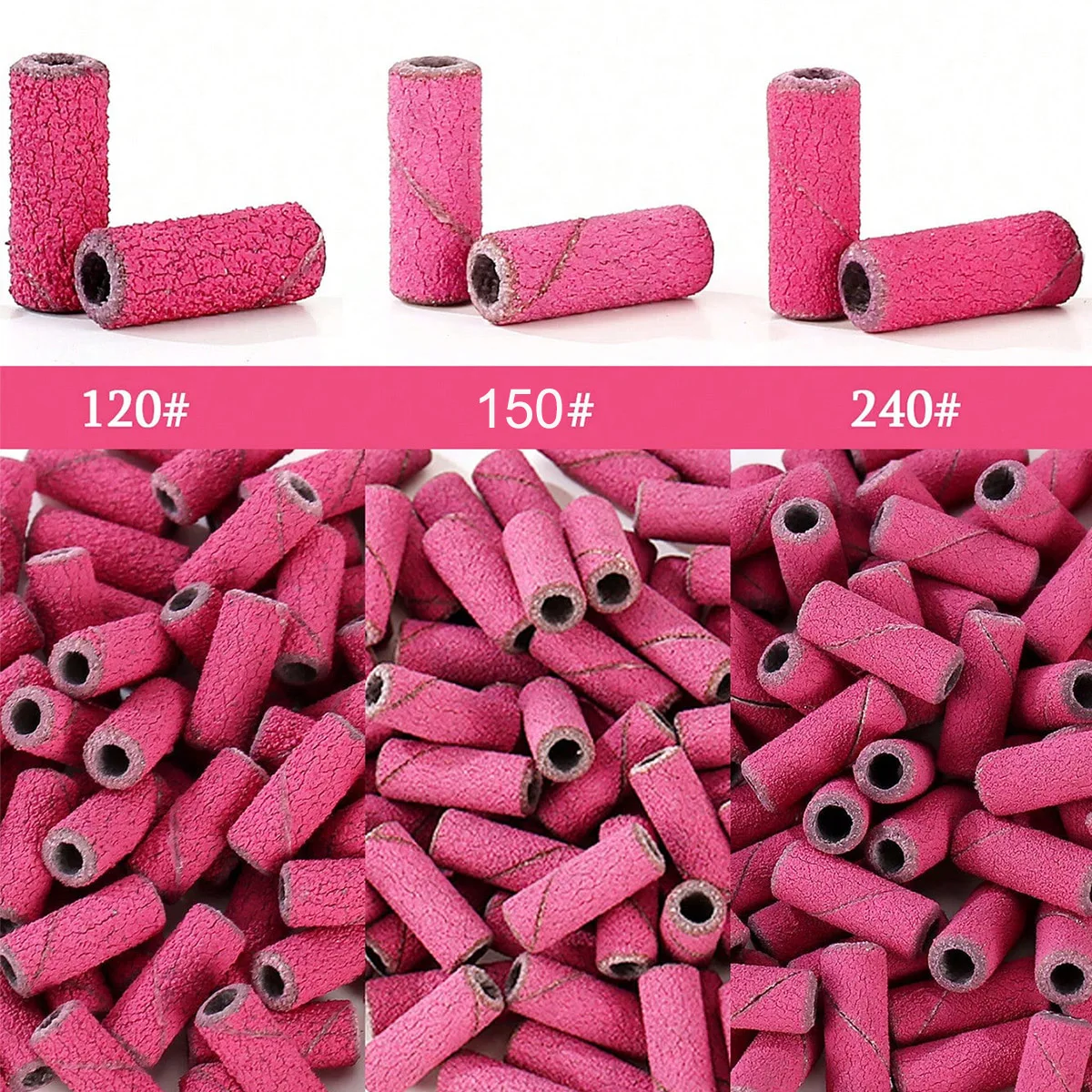 100 pièces 3.1mm Mini bandes de ponçage Kits forets à ongles mandrin ensembles accessoires de manucure électrique outil dissolvant de peau morte