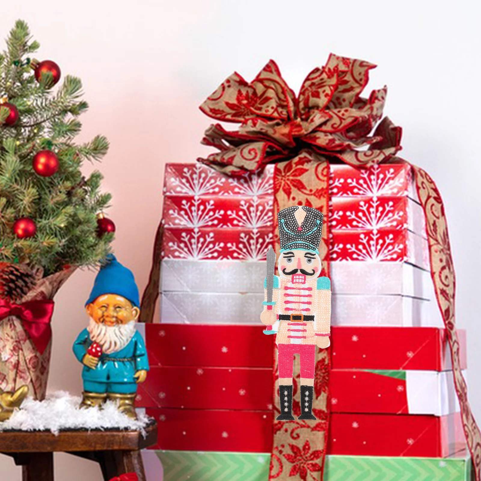 

Festive Nutcracker Applique Patches with Shiny Sequins for Clothing Footwear Accessories Iron on Repair Design for Holiday Style