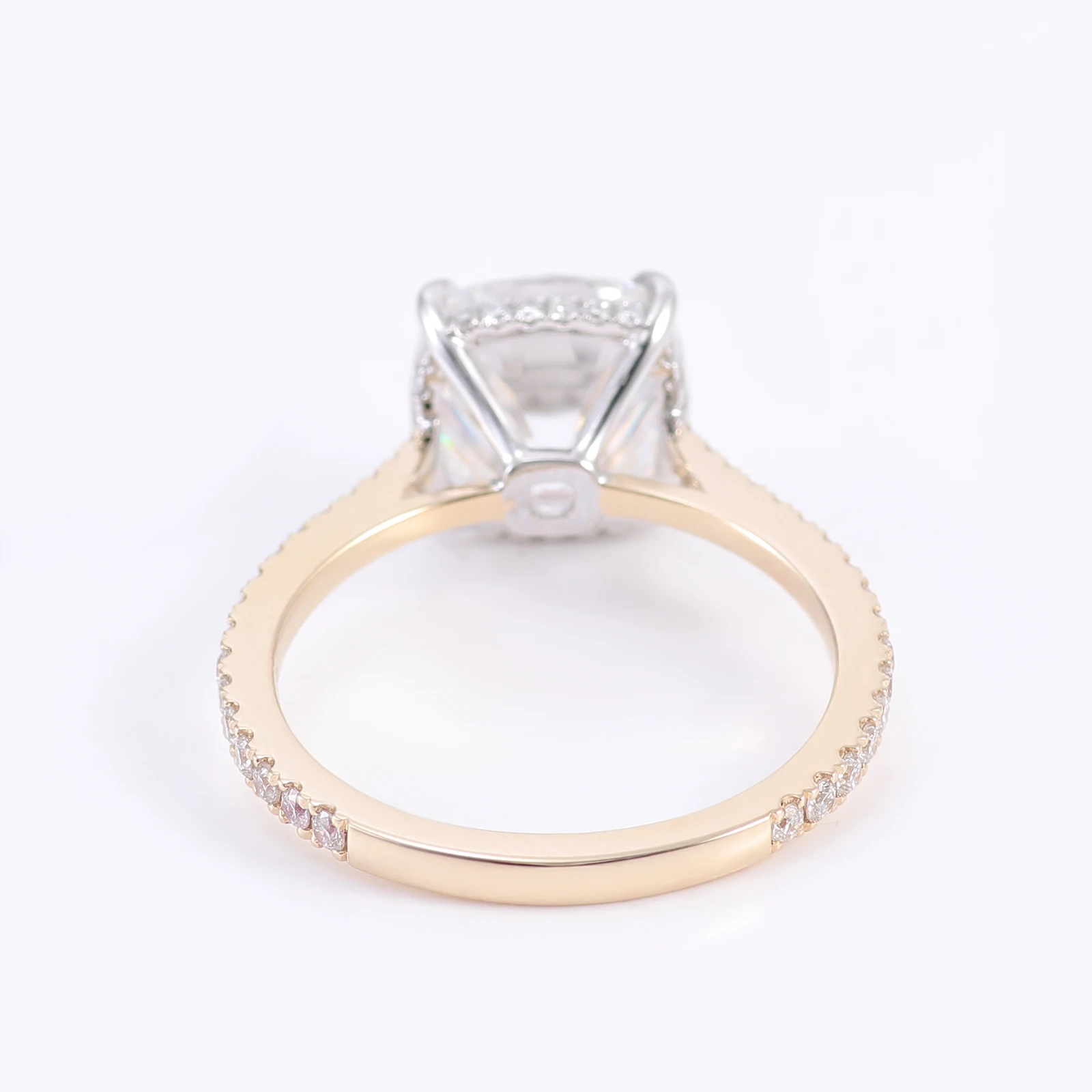 Provence 10K/14K/18K Moissanite Engagement Rings for Women Cushion Cut D Color 6.5CT DIY Jewelry Custom Four Prong Luxury Rings