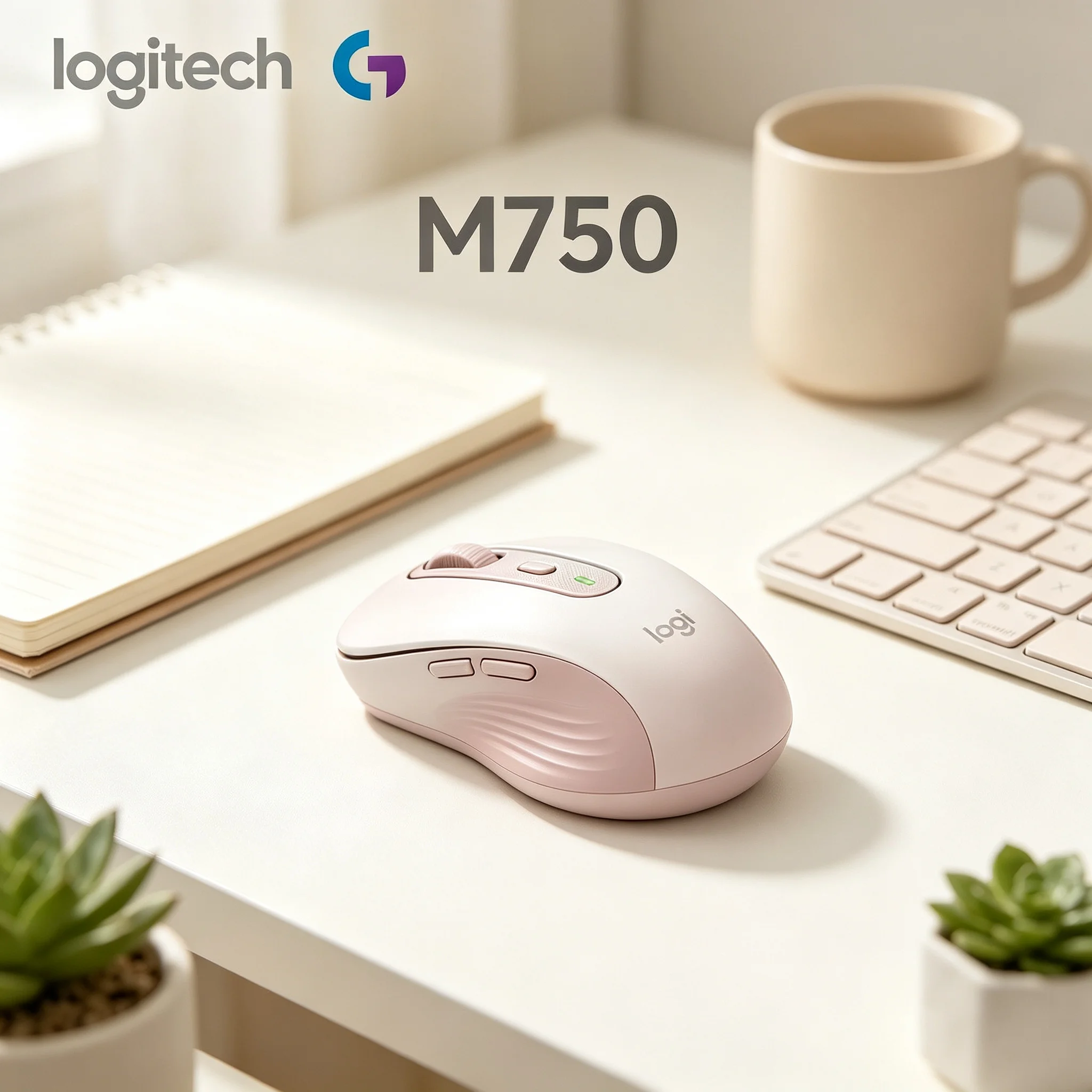 Comfort Contour Logitech M750 Wireless Mice 2.4G & Bluetooth Dual Mode High Precision Tracking Mouse for Daily Office Computing