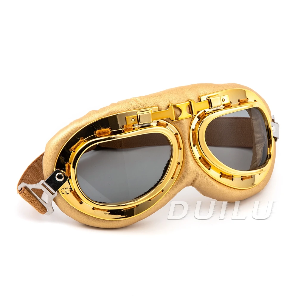 Motorcycle Accessories Goggles Glasses Vintage Moto Classic Goggles For Harley Pilot Steampunk ATV Bike Copper Helmet Scooter
