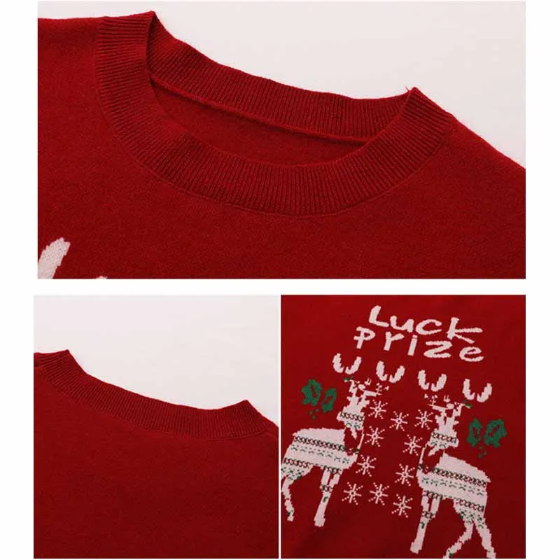 Christmas Family Matching Outfits Sweater Parent-Child Autumn Winter Dad Son Tops New Mom Daughter Head Pullover Home Clothing