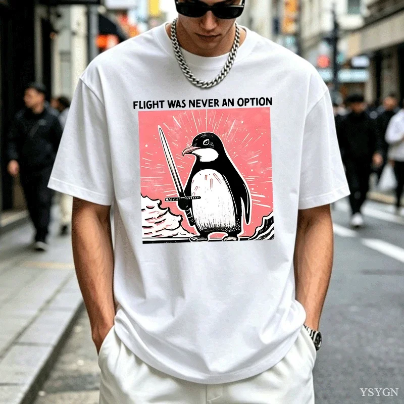 Flight Was Never An Option Graphic T Shirts Printed Cotton Short Sleeve Round Neck T-shirt Streetwear Men's Clothing Basic Tops