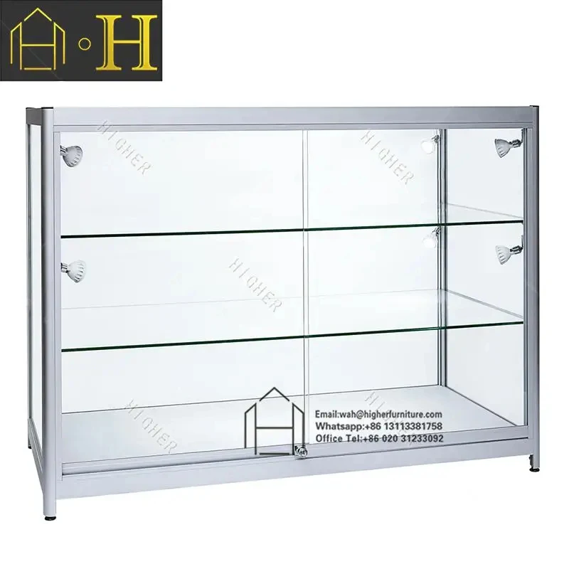 custom.Full Items Display Showcase Lockable Aluminum Frame Glass Display Cabinet