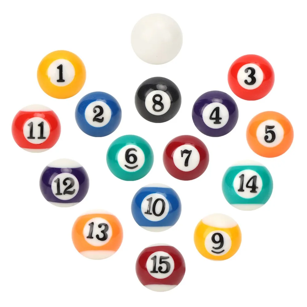 16PCS Billiards 2.5CM Mini Billiard Ball Toy Plastic Mini Pool Ball Mini Billiard Ball Billiards Ball Set Children Toy