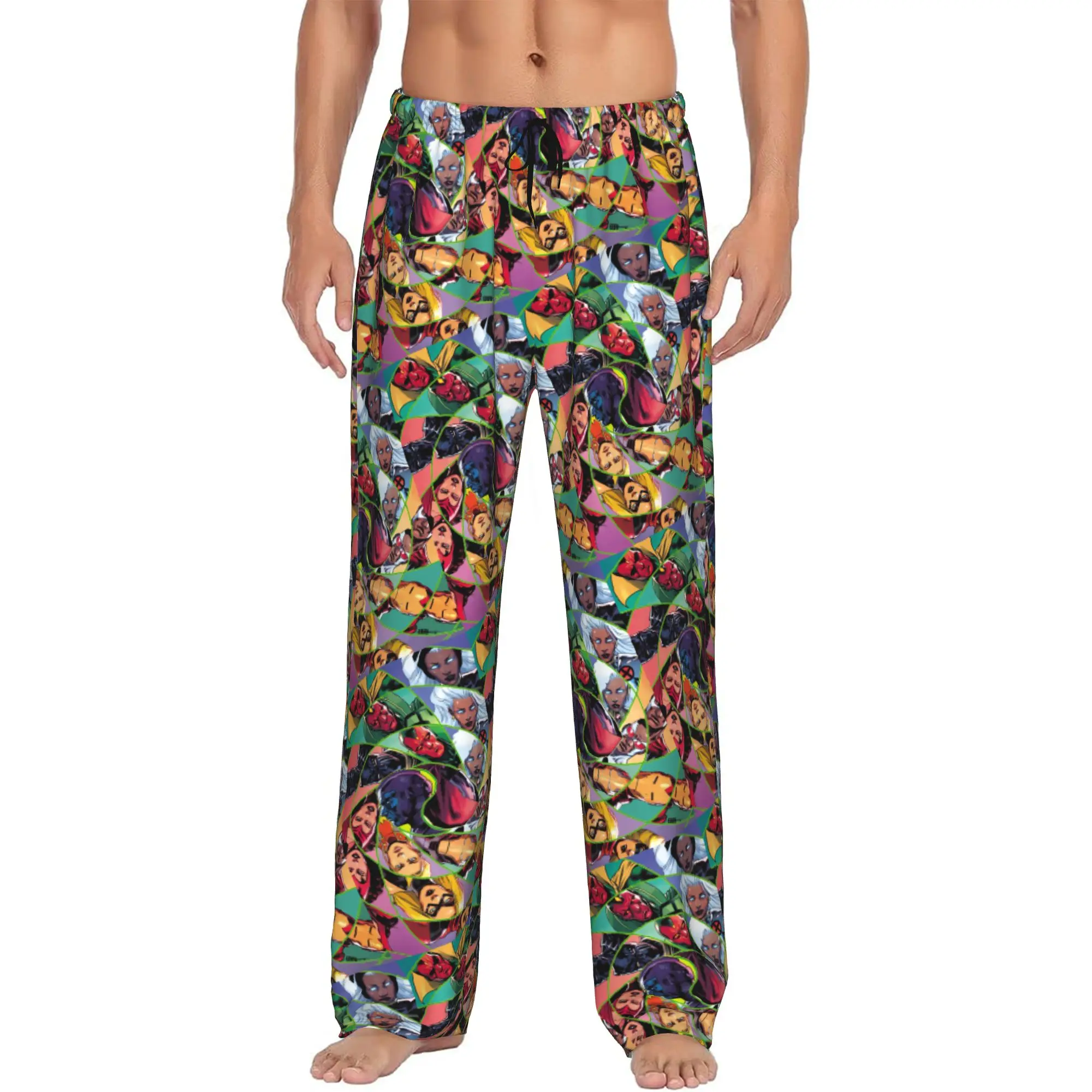 

Custom A-Avengers Comic Wallpaper Pajama Pants for Men Sleepwear Lounge Sleep Bottoms Stretch with Pockets
