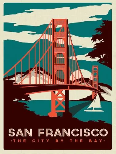 SAN FRANCISCO  Retro Metal Tin Sign Poster Plaque Garage Wall Decor A4