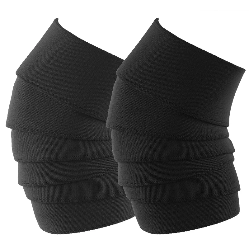 

Stiff Weightlifting Knee Wrap 2.5 Meters without magic tape Red Black Color Knee Straps 1 Pair