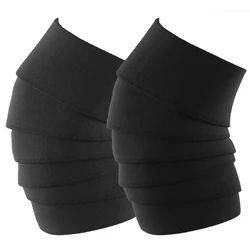 Stiff Weightlifting Knee Wrap 2.5 Meters without magic tape Red Black Color Knee Straps 1 Pair