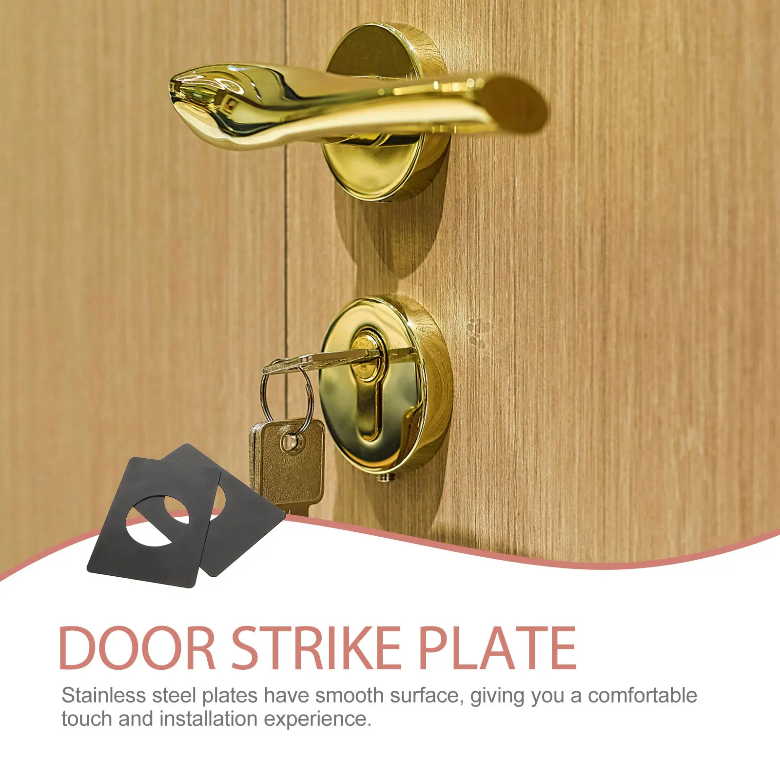 

2Pcs Door Lock Repair Plate Stainless Steel Deadbolt Installation Filler Cover Plate Door Hole Reinforcement Hole Filler