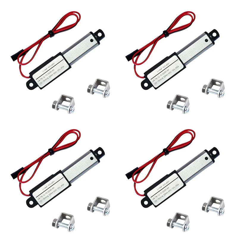 

4X Electric Mini Linear Actuator 1.2Inch Stroke, 64N/14.4Lb, Speed 0.6Inch/S Mini Waterproof Motion Actuator Small 12VDC