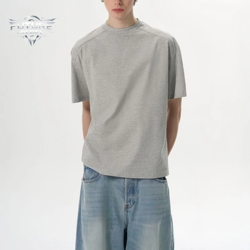 American Boxy Fit Deconstructed Panel Clean Fit T Shirt Men Loose Five Point Sleeve Cool Feeling Casual Short Sleeve Tops New