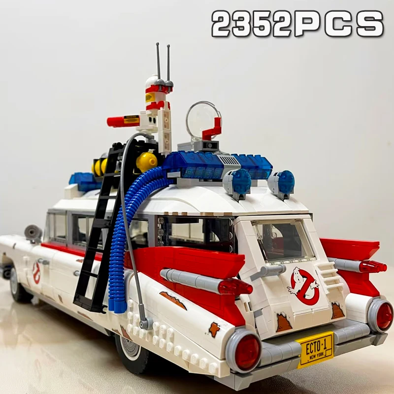 Em estoque ghostbuster Ecto-1 blocos de construção modelo carro moc tijolos exibição para crianças adultos brinquedos halloween presentes natal