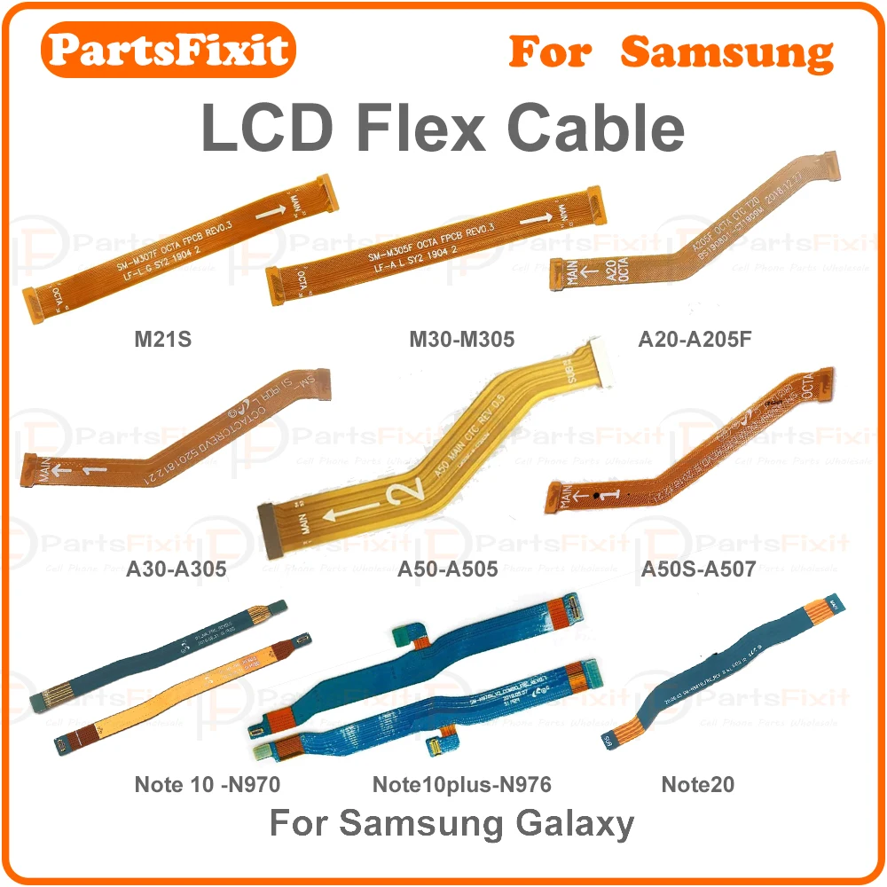 Cable flexible LCD para Samsung Galaxy M21S M30 A20 A30 A50 A50S NOTA10 NOTA 20 NOTA 10 + conector piezas de repuesto de pantalla LCD